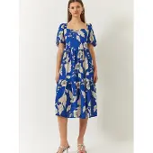 Bianco Lucci Robe bleu cobalt / noir / blanc