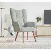 Prolenta Maison Exclusive - Fauteuil relax gris clair velours