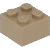 LEGO : 100x Stein 2x2 en dunklem Beige