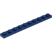 LEGO 1x10 plaques 4477 - 100 pièces bleu foncé