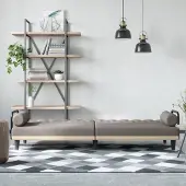 Prolenta Maison Exclusive - Canapé-lit avec accoudoirs, tissu taupe