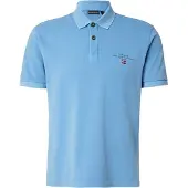 Napapijri Polo à manches courtes pour homme, bleu, avec imprimé et broderie
