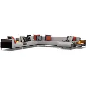 AEA Elegantes graues Ecksofa aus Stoff im modernen Design