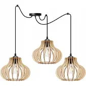 Light11 HOME Suspension, lustre, bois, abat-jour LED