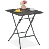 B2X Table de jardin aspect rotin gris