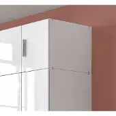 Wimex Rehausse d'armoire Malta, blanche brillante, 50 cm, 1 porte
