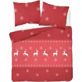 Detexpol Ensemble de literie 140x200 Flanelle de Noël Renne