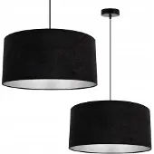 Light11 HOME Suspension, lustre, chrome, abat-jour en velours