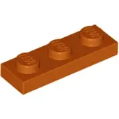 LEGO 1x3 plaque 3623 - 250 pièces orange foncé