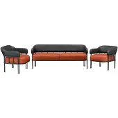 AEA Set 3tlg Sofagarnitur Sessel Möbel Wohnzimmer Leder Polster Couchen Modern