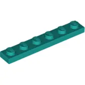 LEGO 1x6 plaque 3666 - 50 pièces turquoise foncé
