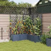 Prolenta Maison Exclusive - Lot de 5 jardinières d'extérieur, gris, 120 x 120 x 142 cm, PP