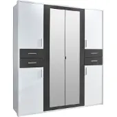 Wimex Armoire Vegas pour chambre à coucher, finition au choix : blanc / graphite