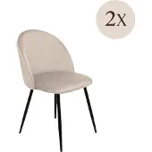 Dmora Achito - Chaise, Gris Clair, 2 Chaises