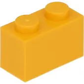 LEGO : 100x Stein 1x2 en 'Bright Light Orange' (orange vif)