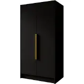 MargaretHadas24 Armoire Goya I 100 cm (noir, poignées dorées)