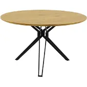 CasaDolce RANDYNA 2 Table de salle à manger ronde, Marron, 120x120x74 cm