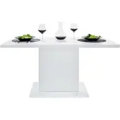 CasaDolce Table de salle à manger LAVIA, 160x80x74 cm, blanc brillant