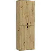 Meublorama Armoire 4 portes – Chêne clair – BODITE