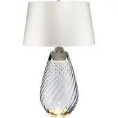 Elstead Lighting Lampe de table avec abat-jour Lena blanc fumé, 2xE27x60W, verre, dimensions : 74x46x24,7 cm, IP20, Elstead