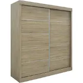 Meublorama Armoire MILS – 2 portes coulissantes – Chêne Sonoma – Style scandinave