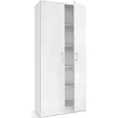 Meublorama Armoire REY – 2 portes – 80×180 cm – Blanc – Moderne