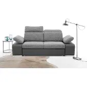Piaski Canapé 2 places noir-gris foncé avec fonction couchage