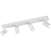 TRIO Reality Leuchten : Plafonnier TARYN, 4 spots, dimensions 62x13,50x6 cm, blanc