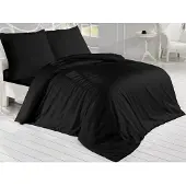 Brotex® Linge de lit étendu Satin 140x220, 70x90cm noir