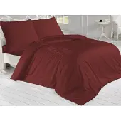 Brotex® Linge de lit français Satin 240x220, 70x90cm bordeaux