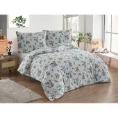 Brotex® Lin coton français 240x220,70x90 Olivia bleu