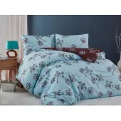 Brotex® Lin coton français 200x200,70x90 Liana bleu