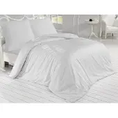 Brotex® Lin inclus Satin 140x200, 70x90cm gris clair