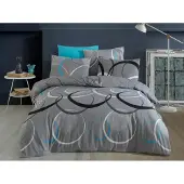 Brotex® Lin coton français 220x200,70x90 Toronto bluegrey