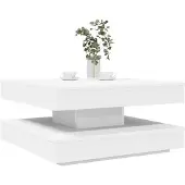 vidaXL Table basse pivotante à 360 degrés Blanc 70x70x34,5 cm