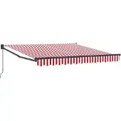 vidaXL Store extensible rouge et blanc 300 x 250 cm