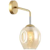 ITALUX Applique murale BORGO laiton doré 1xE27x40W verre, dimensions : 26x15x20 cm, IP20,
