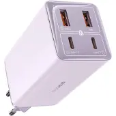 Baseus Incarcator 2x USB, 2x Type-C, 100W + Cablu Type-C, 100W, 20V, 5A, 1m - GaN6 Pro (P10162705532-00) - Violet