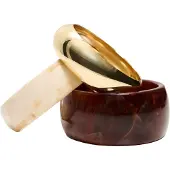 Bershka Bracelet écru / marron / or