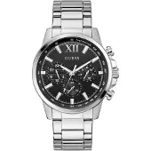 GUESS Montre à affichage analogique 'Walker' noir / argent