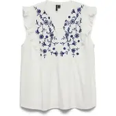 Vero Moda Haut 'VMHannah' bleu marine / blanc