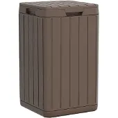 vidaXL Poubelle d'extérieur marron 38x38x65 cm PP