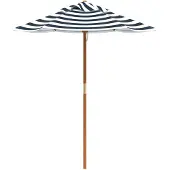 Syfax Parasol de Jardin Enfant, Protection Solaire et Pluie, Mât Bois Dur, Polyester Durable, Ø120x140 cm, Bleu et Blanc