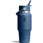 Hydroflask Bouteille de voyage Wide Mouth Flex Straw Cap Harbor Blue, 710 ml
