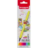 Bruynzeel Fineliner Set 6 Farben Neon (6x)