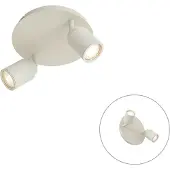 QAZQA Spot de salle de bain moderne beige 2 lumières IP44 - Ducha