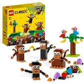 LEGO 11031 Classic Kit de construction créatif Singes, boîte de briques pour construire des figurines d'animaux de la jungle, jouets animaux pour enfants à partir de 5 ans