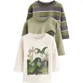 Next T-Shirt olive / vert pastel / violet foncé / blanc