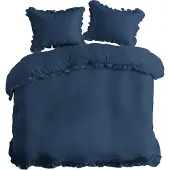 Detexpol Coton lin 220x200 denim avec volants Pure 23