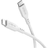 Goobay Câble USB-C en silicone, 1,5 m, blanc -